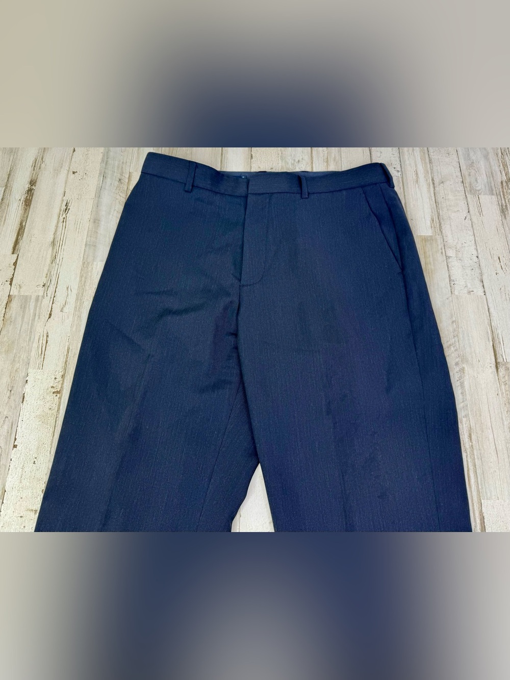 J.Crew Pants Mens 35x32 Navy Blue Wool Dress Suit Trouser - Picture 2 of 10